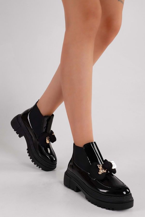 Shoeberry Shoeberry Women's Mottox Black Patent Leather Boots Loafer Black Patent Leather