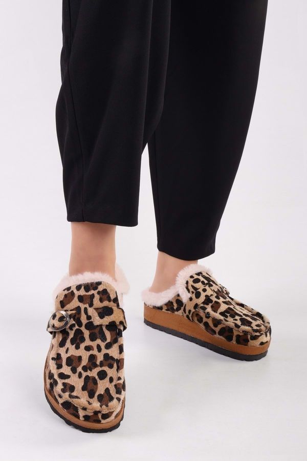 Shoeberry Shoeberry Women's Softie Leopard Suede Furry Flat Slippers