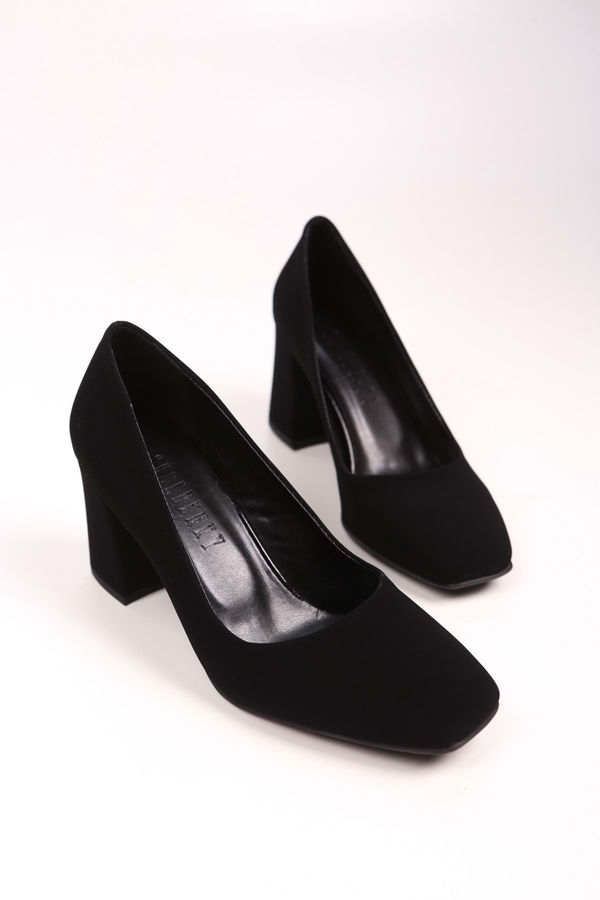 Shoeberry Shoeberry Women's Sour Black Nubuck Heels Shoes