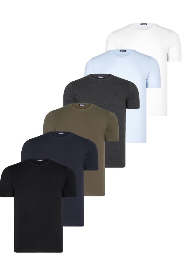 dewberry SIX SET T8569 DEWBERRY BIKE COLLAR T-SHIRT-BLACK-WHITE-BLUE-NAVY BLUE-ANTHRACITE-KHAKI