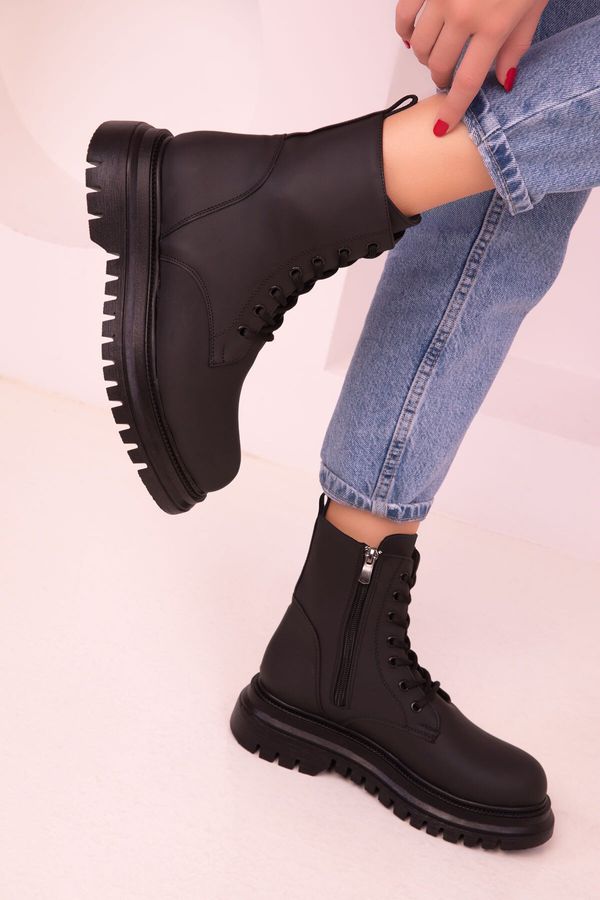 Soho Soho Black Matte Women's Boots & Booties 17440
