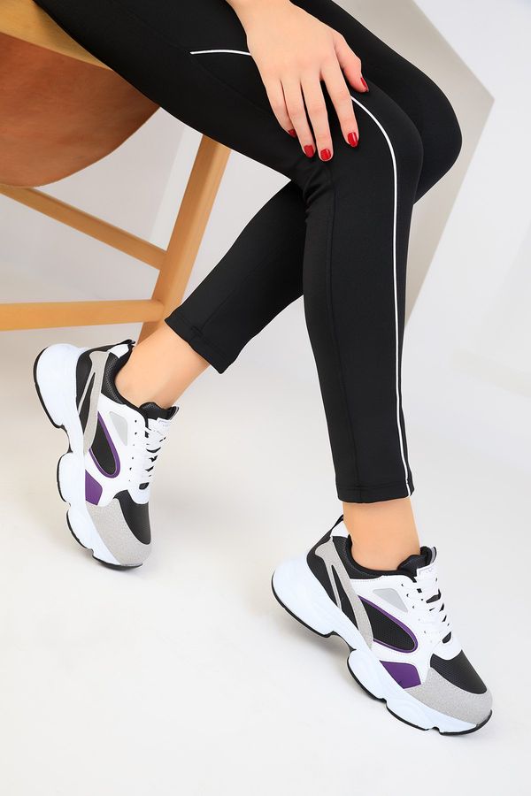 Soho Soho Ice-Black-Lilac-C Women's Sneakers 17226