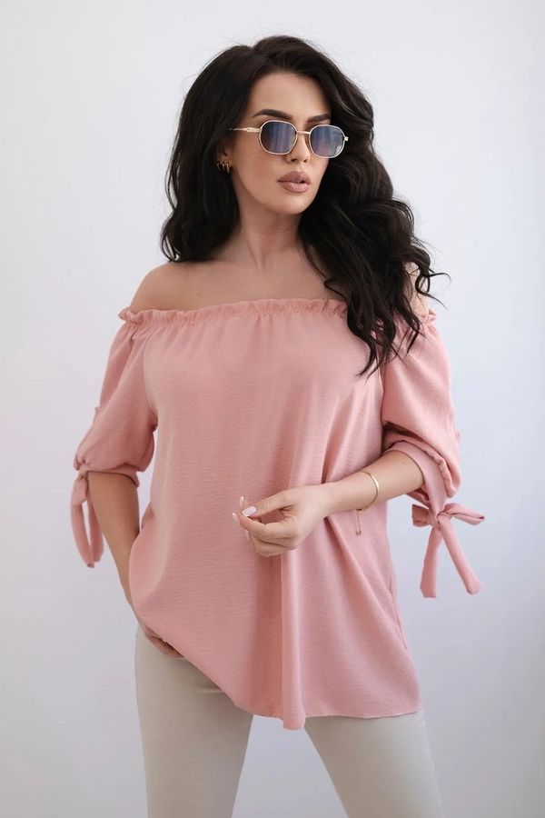 Kesi Spanish blouse with a tie on the sleeve powder pink
