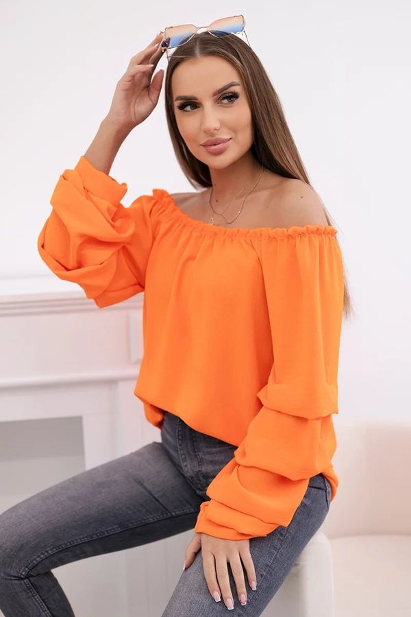 Kesi Spanish blouse with decorative sleeves orange