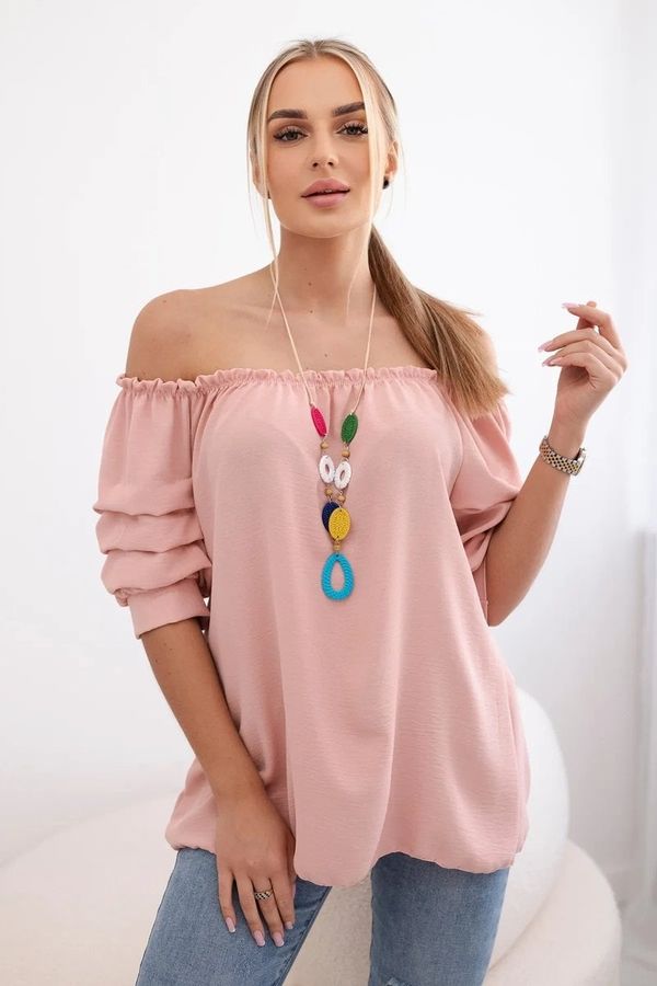 Kesi Spanish blouse with decorative sleeves powder pink