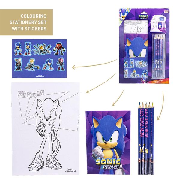 SONIC PRIME STATIONERY SET COLOREABLE SONIC PRIME