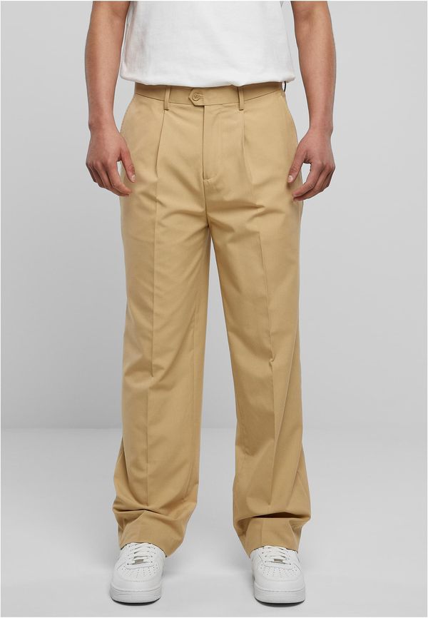 UC Men Straight pleated trousers in beige