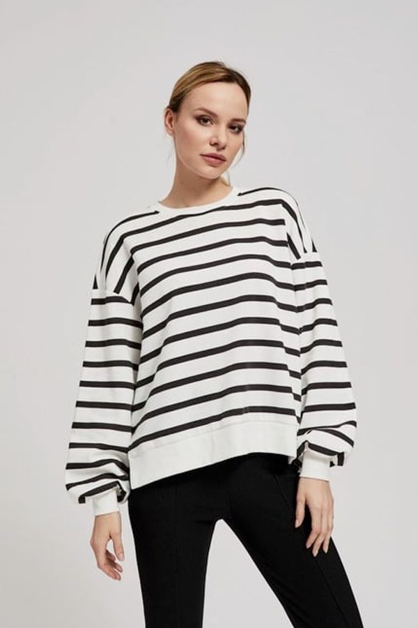 Moodo Striped sweatshirt with fluffy sleeves