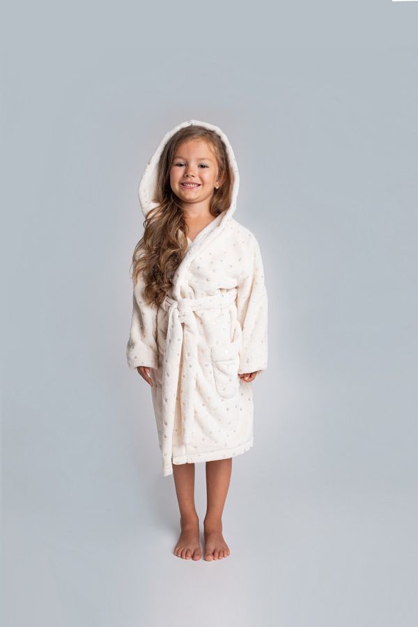 Italian Fashion Stylish girls' long-sleeved bathrobe - ecru/print