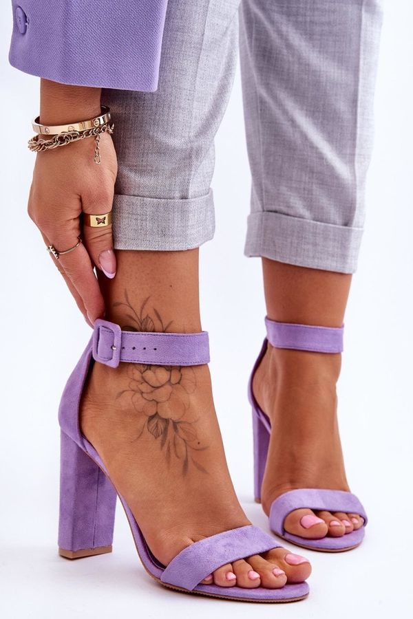 Kesi Suede High Heel Sandals Purple Jacqueline