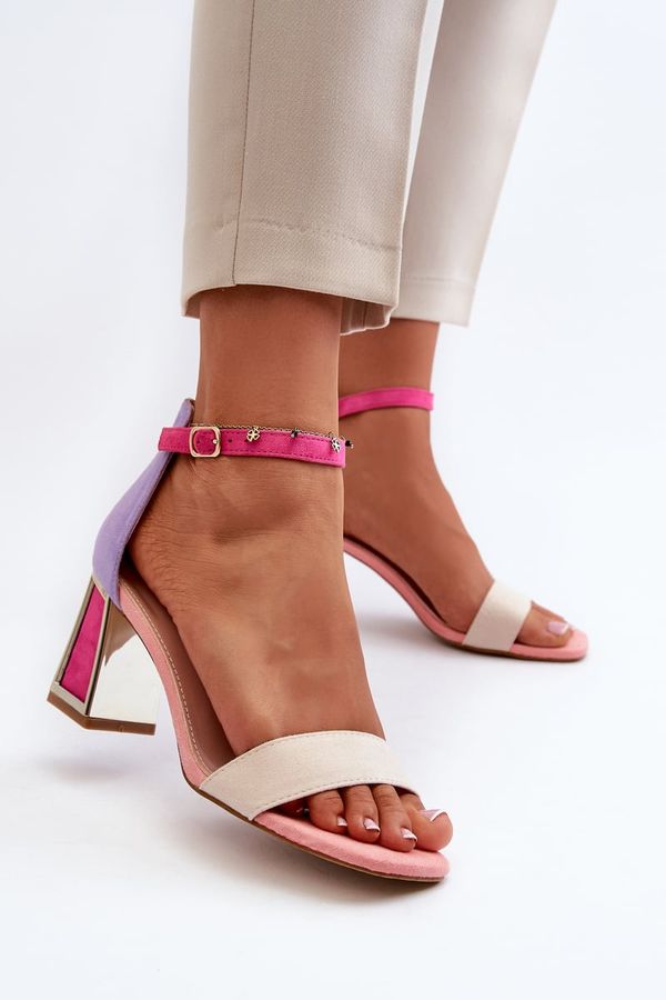 Kesi Suede high-heeled sandals, Pink Pholia