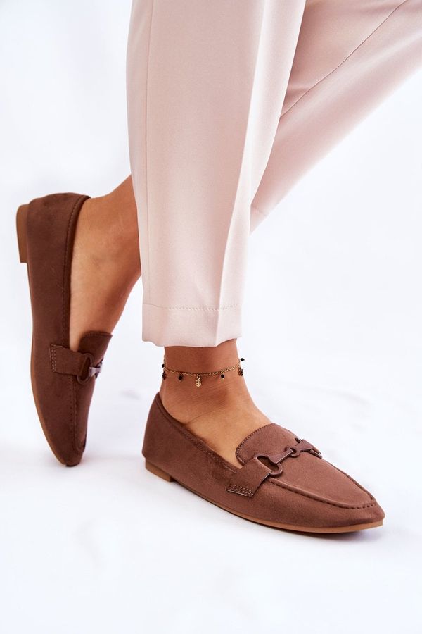 Kesi Suede loafers with brown Santi decoration