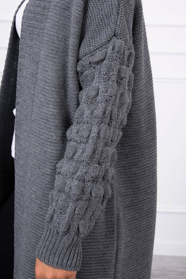 Kesi Sweater with bubbles on the sleeve of graphite