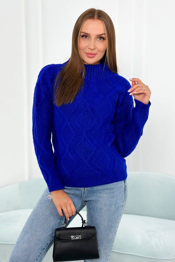 Kesi Sweater with decorative knitting cornflower blue