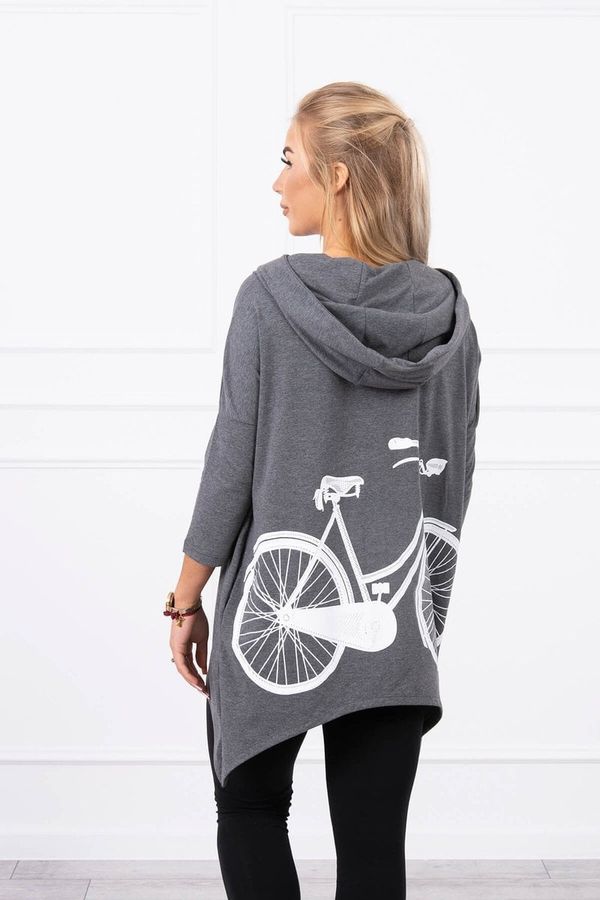 Kesi Sweatshirt with cycling print graphite melange