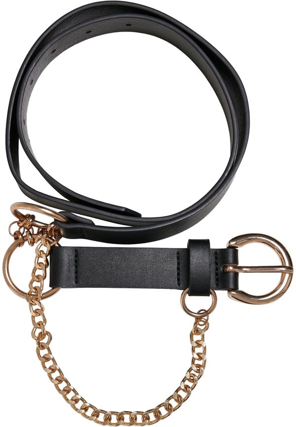 Urban Classics Accessoires Synthetic leather strap with black/gold chain