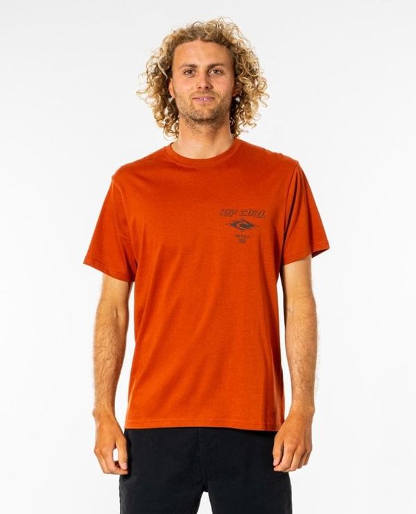 Rip Curl T-Shirt Rip Curl FADE OUT ICON TEE Red Dirt