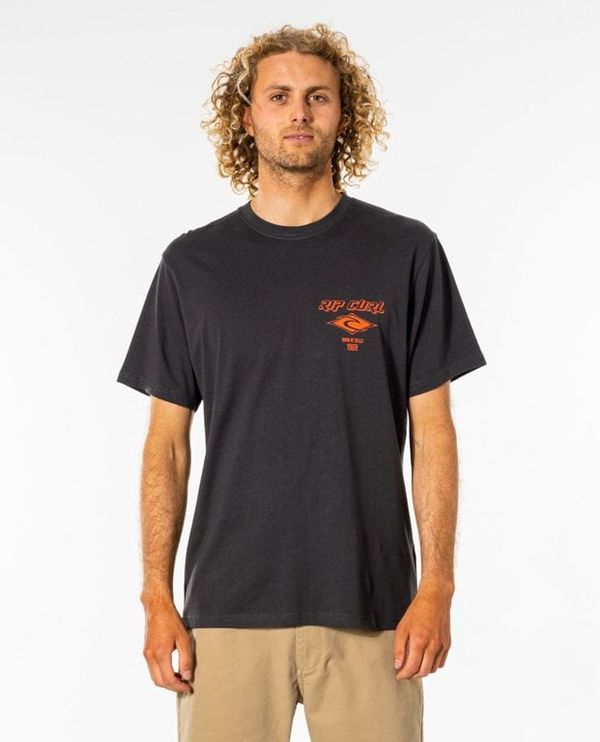 Rip Curl T-Shirt Rip Curl FADE OUT ICON TEE Washed Black