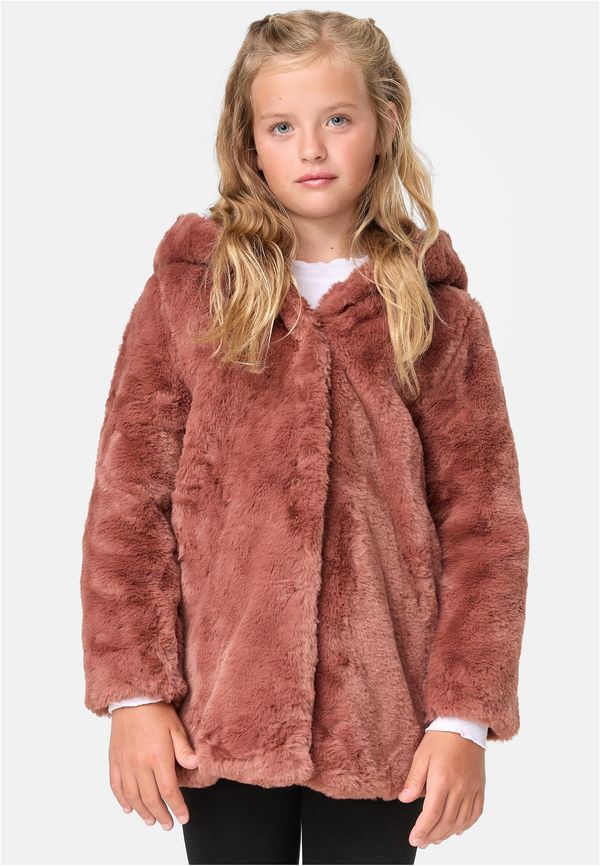 Urban Classics Kids Teddy girl's hooded darkrose coat