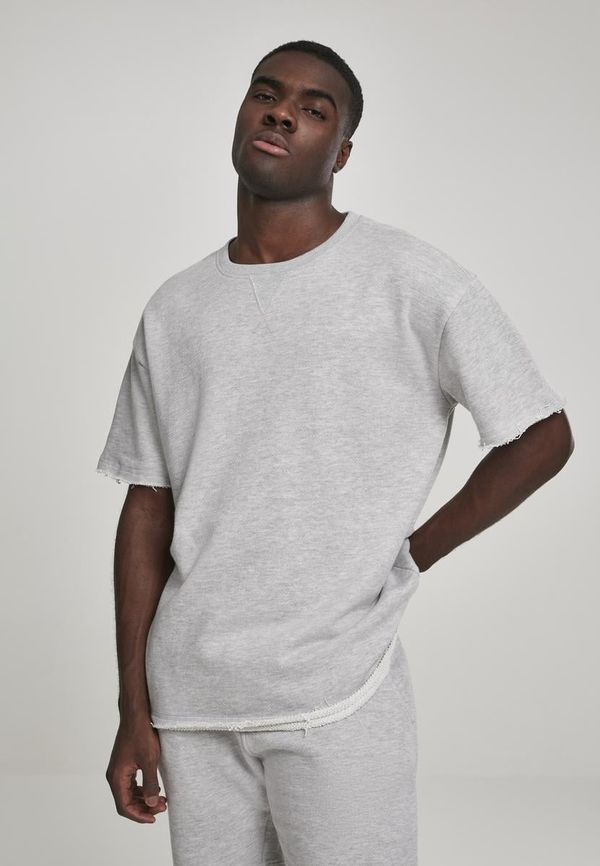 UC Men Terry T-shirt with herringbone light gray