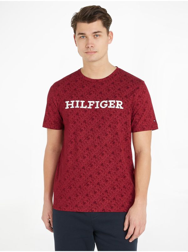 Tommy Hilfiger Tommy Hilfiger Men's Red Patterned T-Shirt - Men's