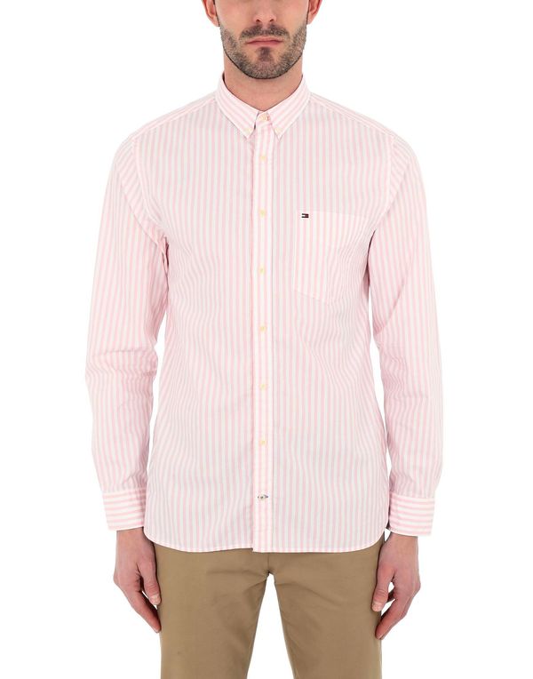 Tommy Hilfiger Tommy Hilfiger Shirt - ORGANIC OXFORD STRIPE SHIRT pink-white