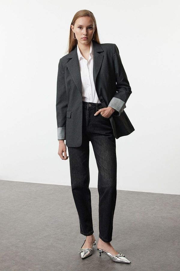 Trendyol Trendyol Anthracite Cuff Detailed Blazer Jacket