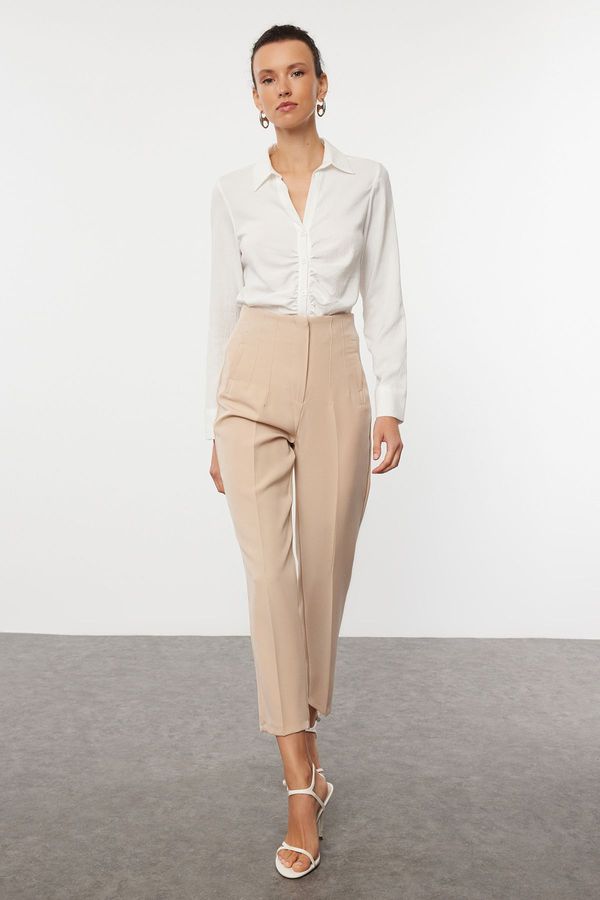 Trendyol Trendyol Beige Iron-On Woven Trousers