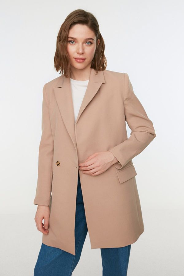 Trendyol Trendyol Beige Pocket Detailed Blazer Woven Jacket