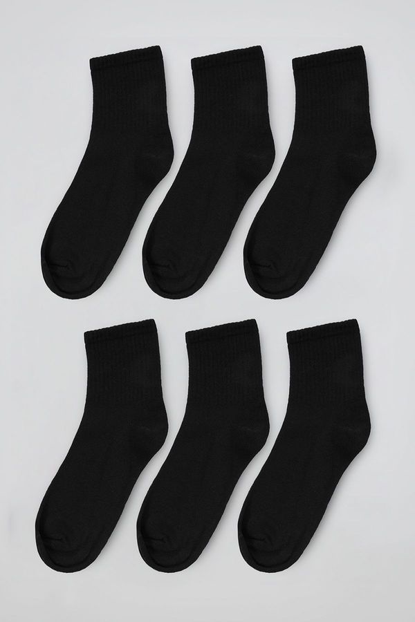 Trendyol Trendyol Black 6 Pack Cotton Corded Knitted Socks