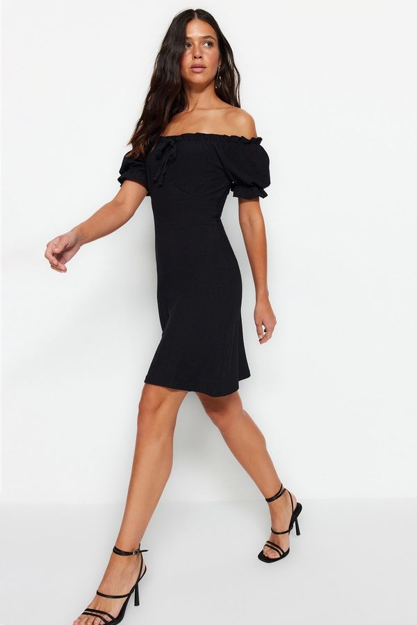 Trendyol Trendyol Black A-line Mini Knitted Dress