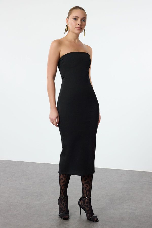 Trendyol Trendyol Black Body-Smoothing Slimming Knitted Dress