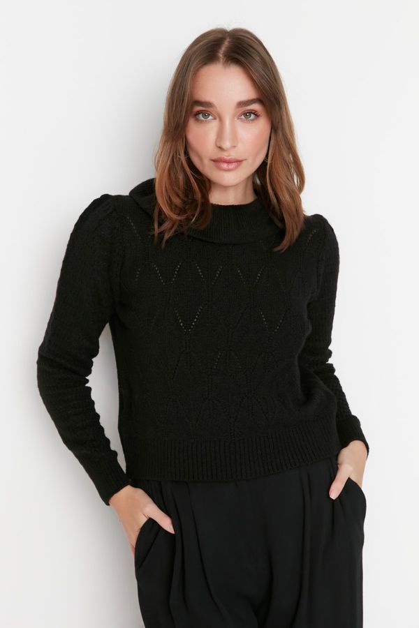 Trendyol Trendyol Black Collar Detailed Knitwear Sweater