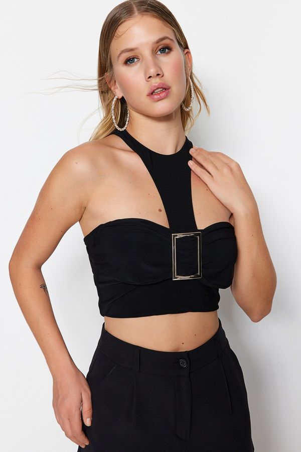 Trendyol Trendyol Black Crop and Knitted Bustier with Accessories