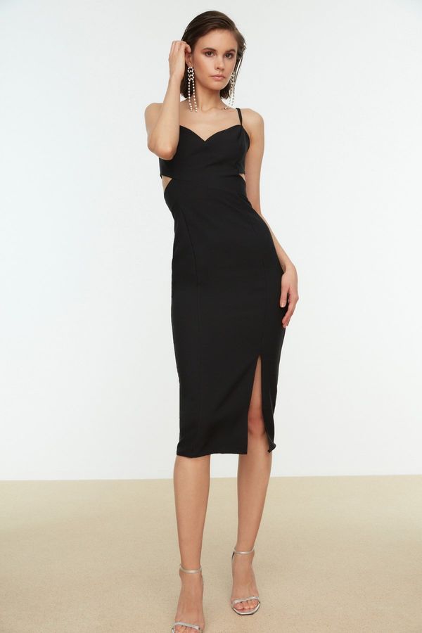 Trendyol Trendyol Black Cut Out Detailed Stylish Evening Dress