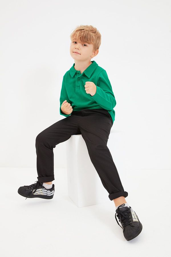 Trendyol Trendyol Black Elastic Waist Boy Woven Trousers Christmas Themed