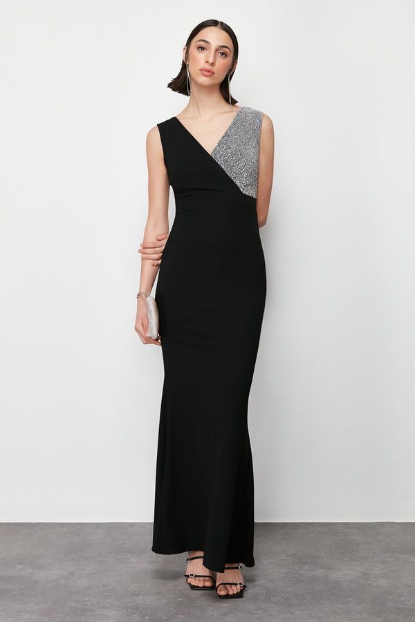 Trendyol Trendyol Black Fitted Long Elegant Evening Dress