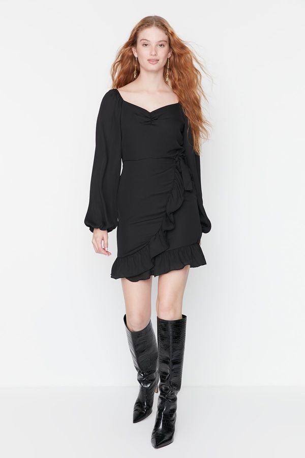 Trendyol Trendyol Black Flounce Woven Woven Dress