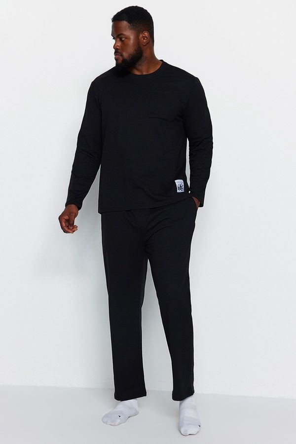 Trendyol Trendyol Black Label Detailed Plus Size Pajama Set