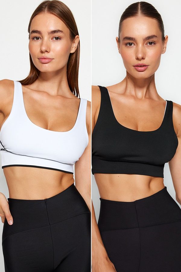 Trendyol Trendyol Black Medium Support/Shaping Double Sided Wearable Knitted Sports Bra