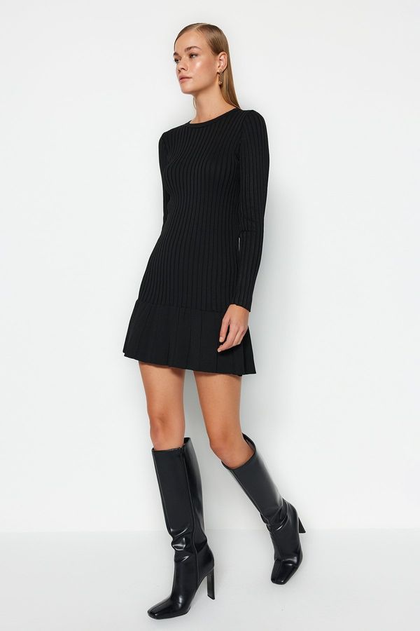 Trendyol Trendyol Black Mini Sweater Crew Neck Dress