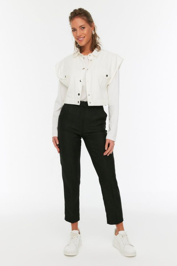 Trendyol Trendyol Black Pocket Woven Fabric Trousers