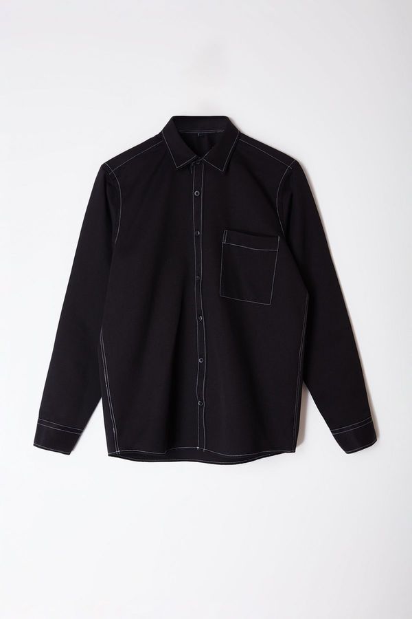 Trendyol Trendyol Black Regular Fit Shirt with Stitching Detail