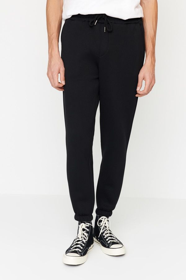 Trendyol Trendyol Black Regular/Normal Fit Elastic Elastic Laced Inner Fleece Sweatpants