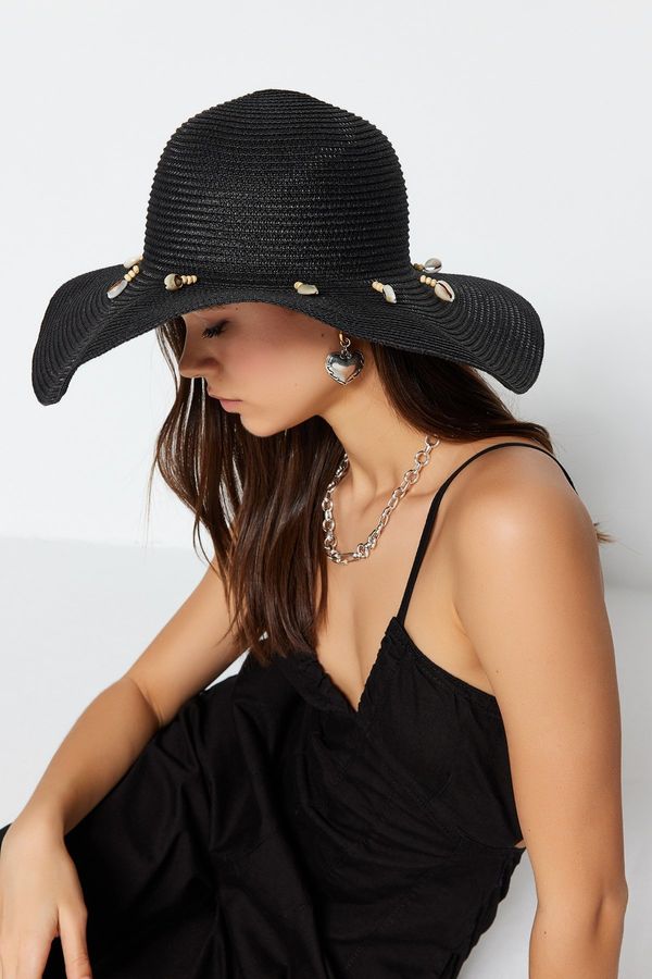 Trendyol Trendyol Black Shell Detailed Straw Hat for Women