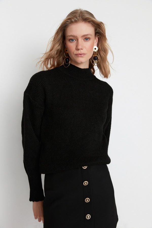 Trendyol Trendyol Black Soft Textured Basic Knitwear Sweater