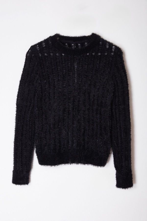 Trendyol Trendyol Black Thin Transparent Knitwear Sweater