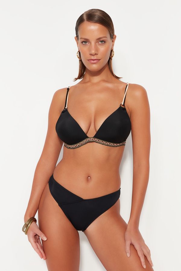 Trendyol Trendyol Black Underwired Bikini Top With Accessories