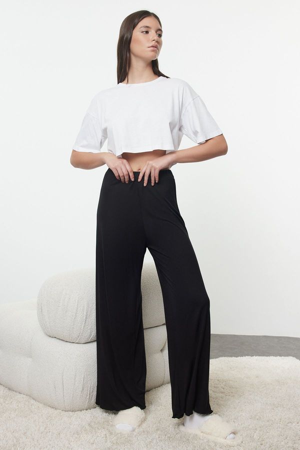 Trendyol Trendyol Black Viscose Knitted Pajama Bottoms