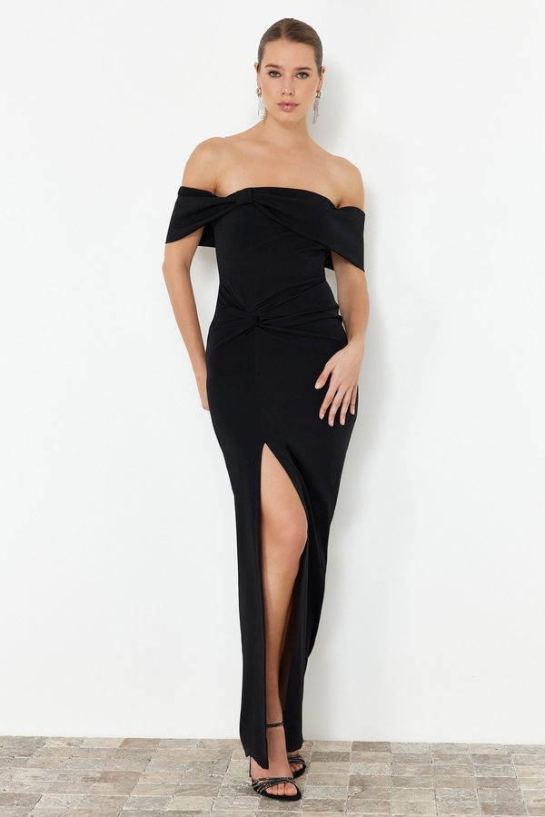 Trendyol Trendyol Black Woven Long Evening Dress